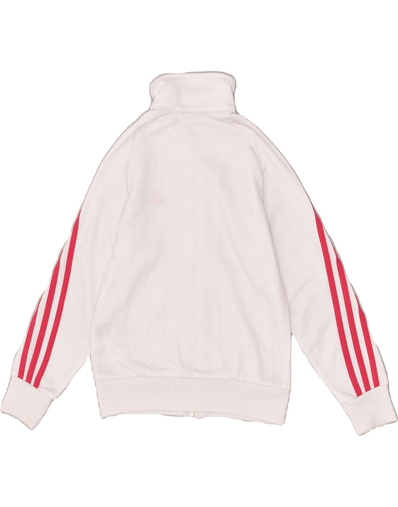 ADIDAS Girls Tracksuit Top Jacket 7-8 Years White Polyester | Vintage Adidas | Thrift | Second-Hand Adidas | Used Clothing | Messina Hembry 