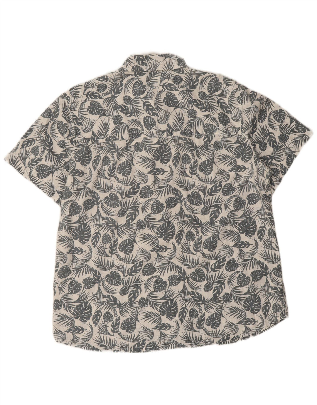 Mountain Warehouse Mens Short Sleeve Shirt Large White Floral Cotton
