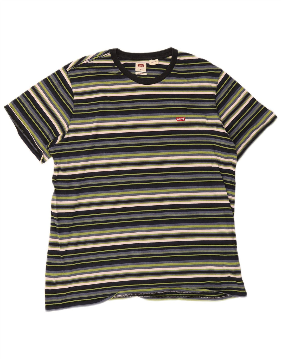 LEVI'S Mens Standard T-Shirt Top XL Multicoloured Striped Cotton