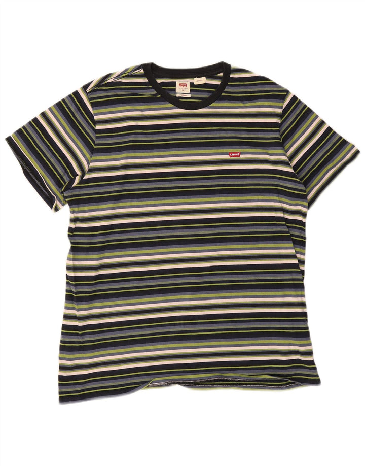 LEVI'S Mens Standard T-Shirt Top XL Multicoloured Striped Cotton