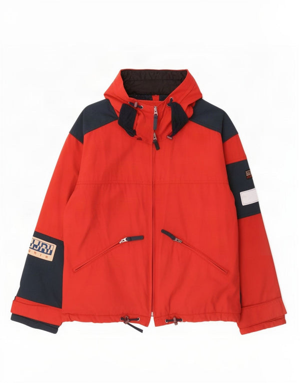 Napapijri Mens Geographic Graphic Windbreaker Jacket UK 36 Small Red