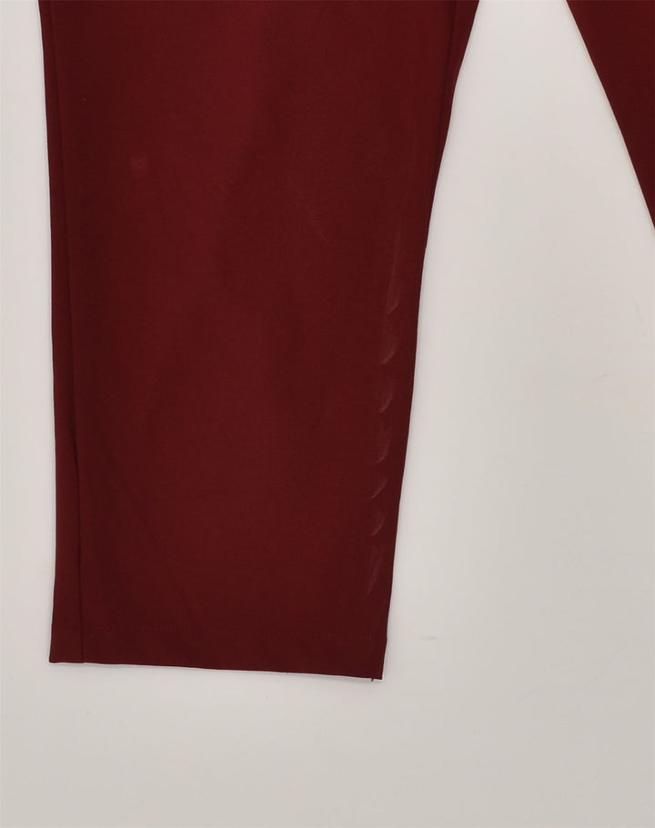 KRIZIA JEANS Womens Crop Casual Trousers IT 44 Medium W28 L23 Burgundy | Vintage Krizia Jeans | Thrift | Second-Hand Krizia Jeans | Used Clothing | Messina Hembry 