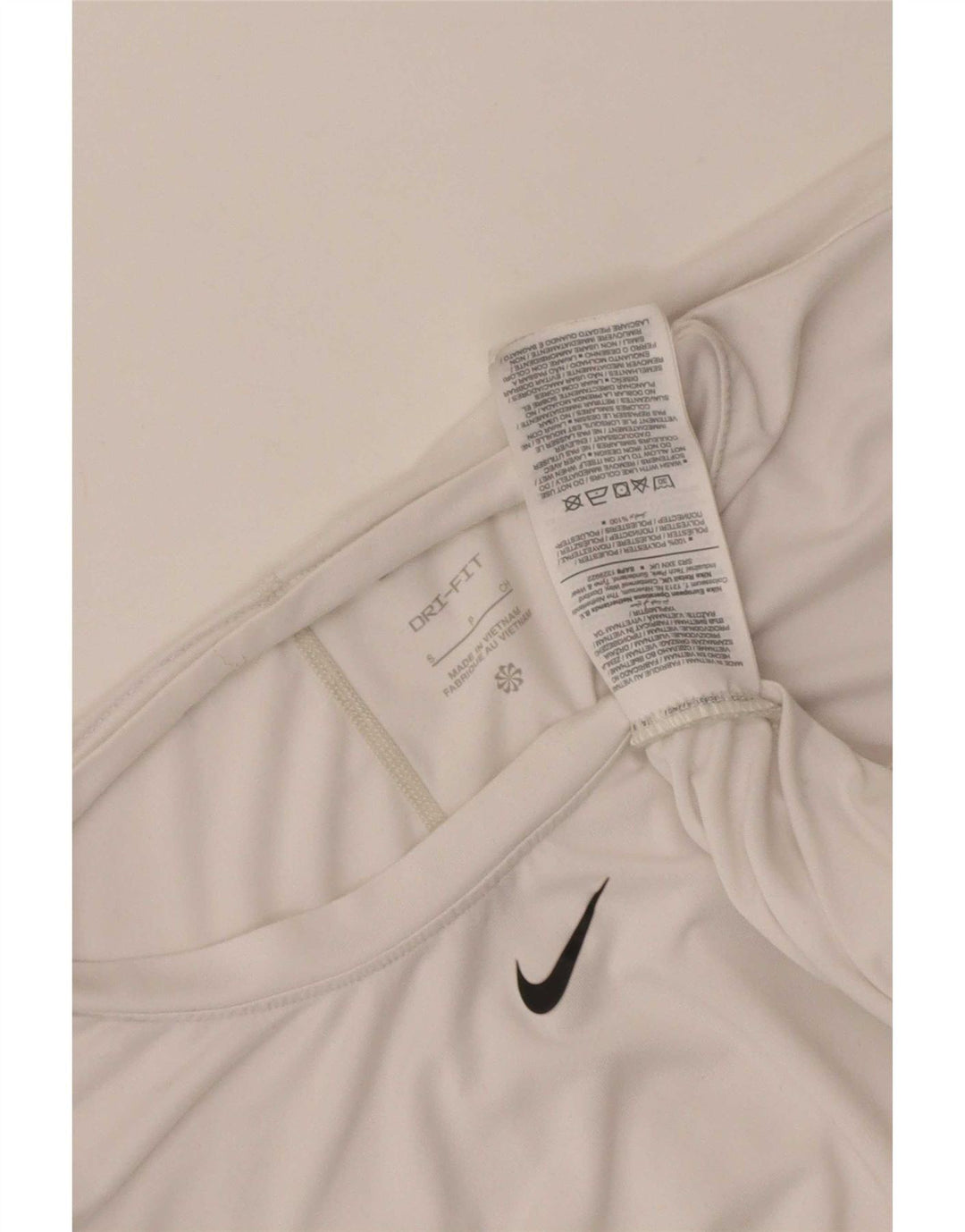 Nike Womens Dri Fit T-Shirt Top UK 10 Small White Polyester