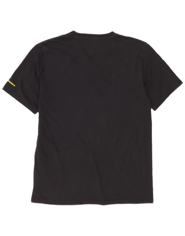CONVERSE Mens Graphic T-Shirt Top Medium Black Floral Cotton