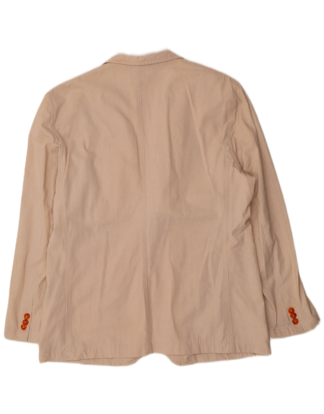 Vintage Mens 1 Button Blazer Jacket EU 52 XL Beige Cotton