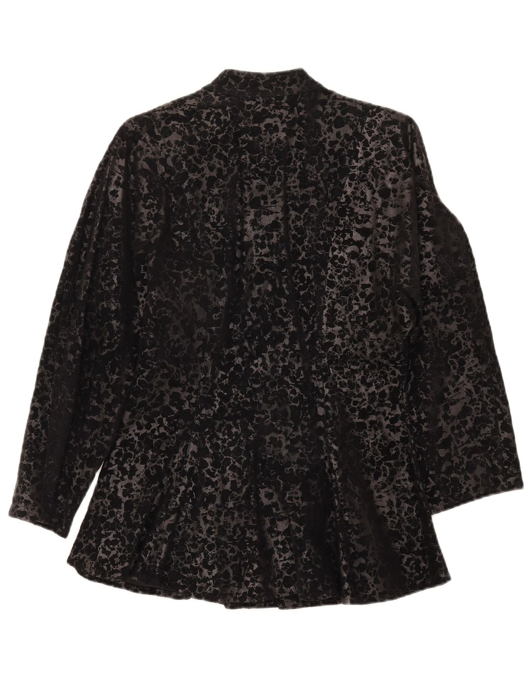 Vintage Womens 3/4 Sleeve Jacket IT 44 Medium Black Animal Print
