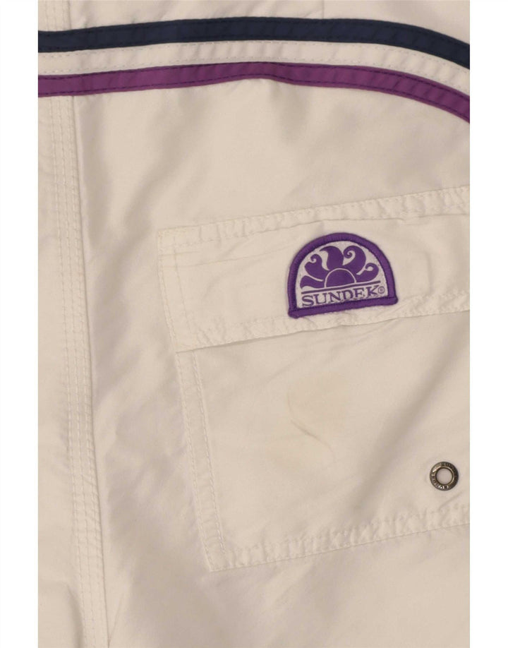 Sundek Mens Swimming Shorts Large  White Polyester