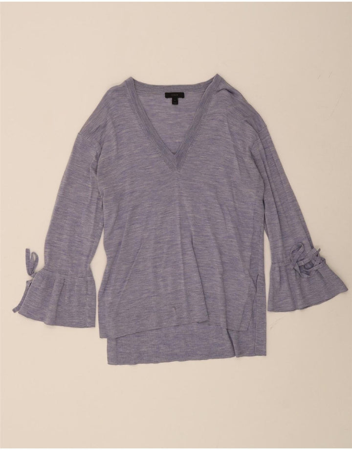 J. CREW Womens V-Neck Jumper Sweater UK 14 Medium Purple Flecked Vintage J. Crew and Second-Hand J. Crew from Messina Hembry 
