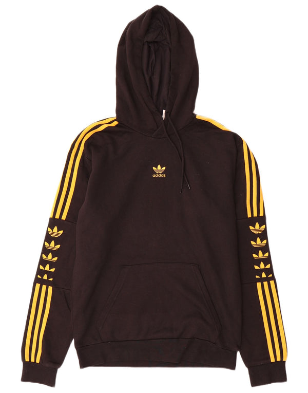 Adidas Mens Graphic Hoodie Jumper Small Black Cotton