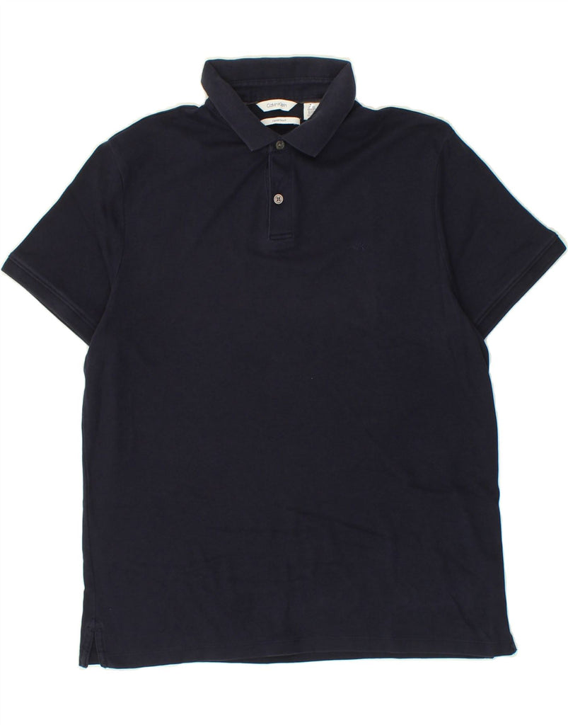 CALVIN KLEIN Mens Polo Shirt Medium Navy Blue Cotton | Vintage Calvin Klein | Thrift | Second-Hand Calvin Klein | Used Clothing | Messina Hembry 