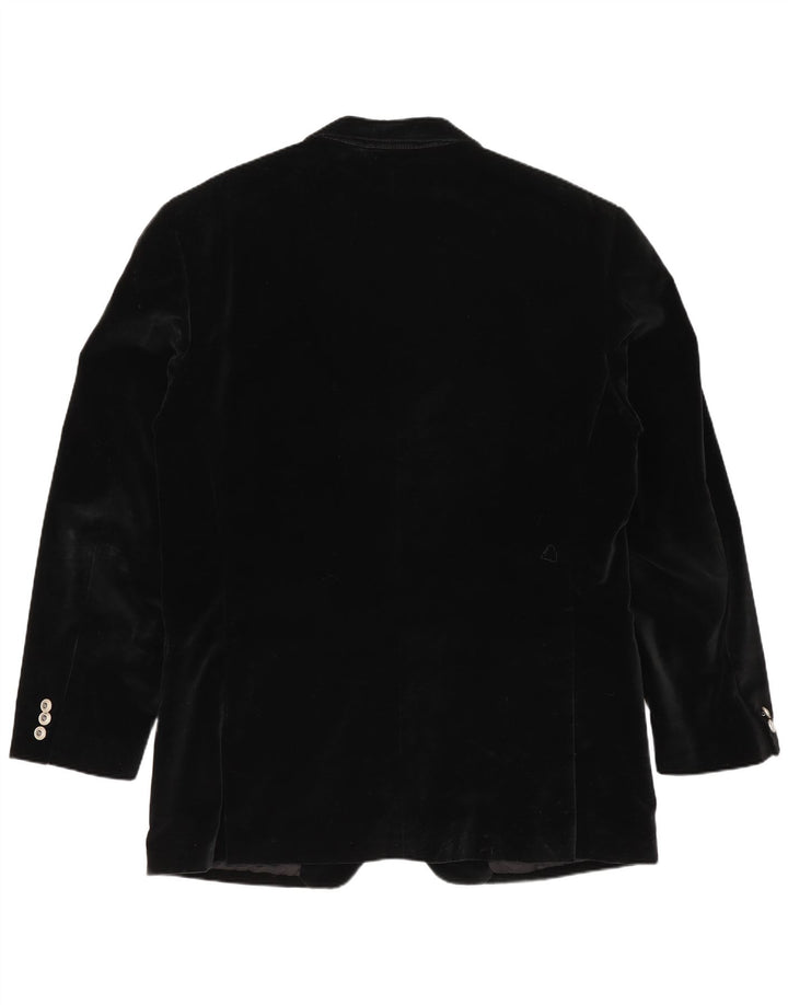 Versace Mens 4 Button Velvet Blazer Jacket IT 52 XL Black Cotton