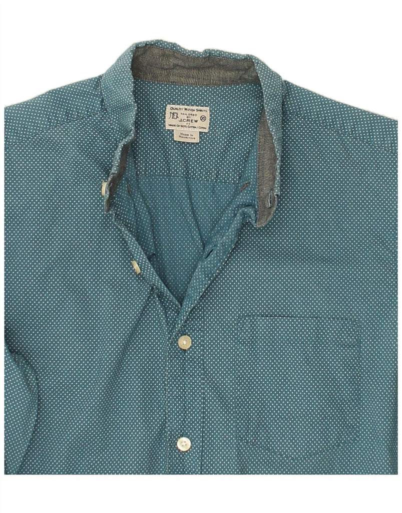 J. CREW Mens Shirt XS Green Polka Dot Cotton | Vintage J. Crew | Thrift | Second-Hand J. Crew | Used Clothing | Messina Hembry 