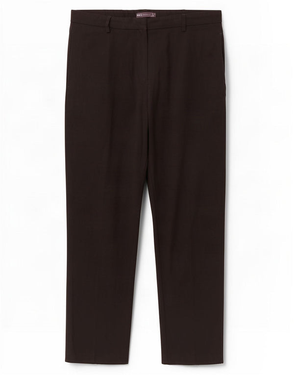 Marks & Spencer Womens Tapered Casual Trousers UK 16 Large W34 L30 Black