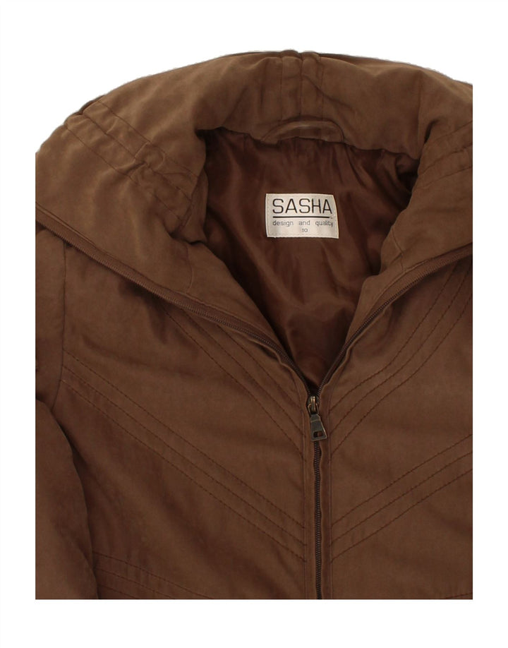 SASHA Womens Windbreaker Jacket UK 10 Small Brown Polyester Vintage Sasha and Second-Hand Sasha from Messina Hembry 