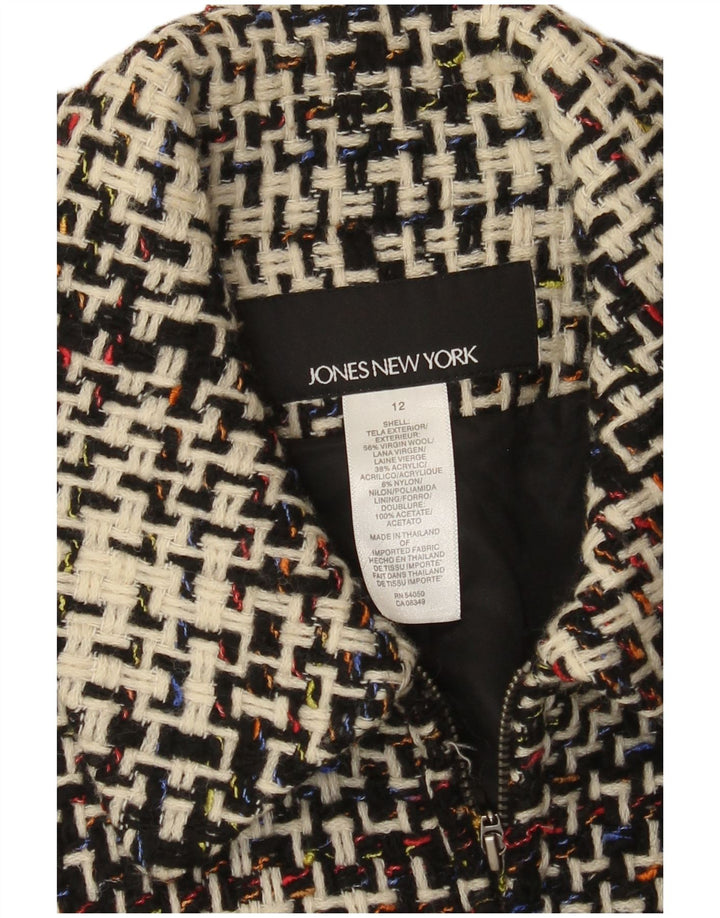 Jones New York Womens Blazer Jacket UK 12 Medium Multicoloured Geometric