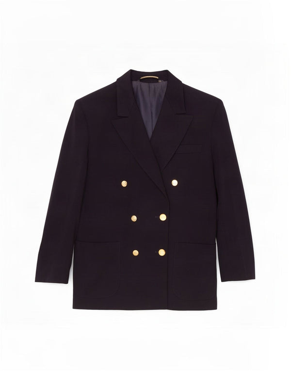Marks & Spencer Womens Double Breasted Blazer Jacket UK 16 Large Navy Blue