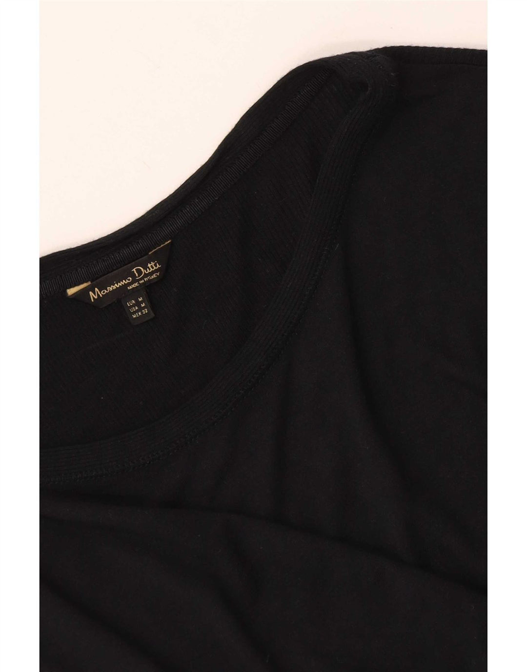 Massimo Dutti Womens Top 3/4 Sleeve UK 12 Medium Black