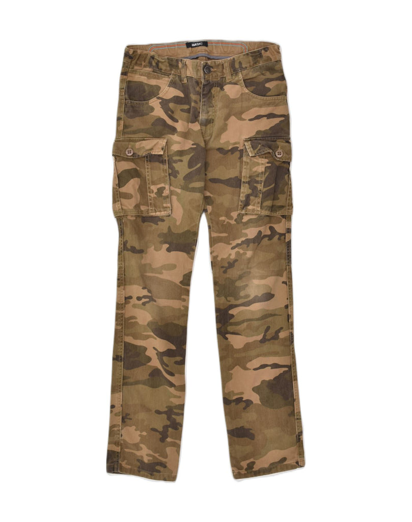 MASH Girls Slim Cargo Trousers 15-16 Years W31 L30 Brown Camouflage Cotton | Vintage Mash | Thrift | Second-Hand Mash | Used Clothing | Messina Hembry 