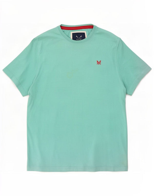 Crew Clothing Mens T-Shirt Top Large Turquoise Cotton