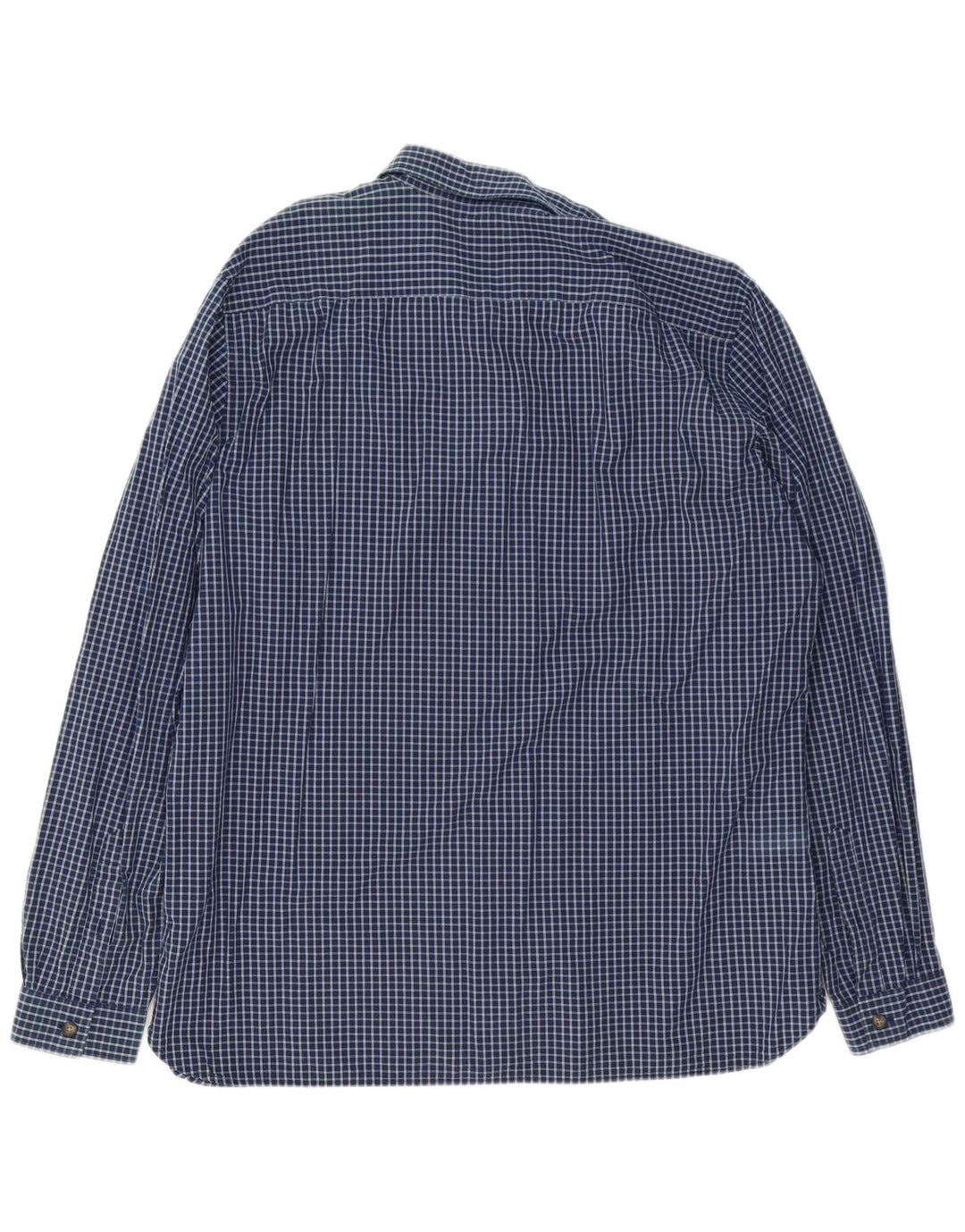 Lacoste Mens Slim Fit Shirt Size 45 2XL Navy Blue Check Cotton