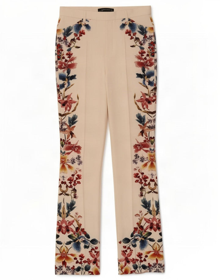 Zara Womens Bootcut Casual Trousers Medium W28 L32 White Floral Polyester