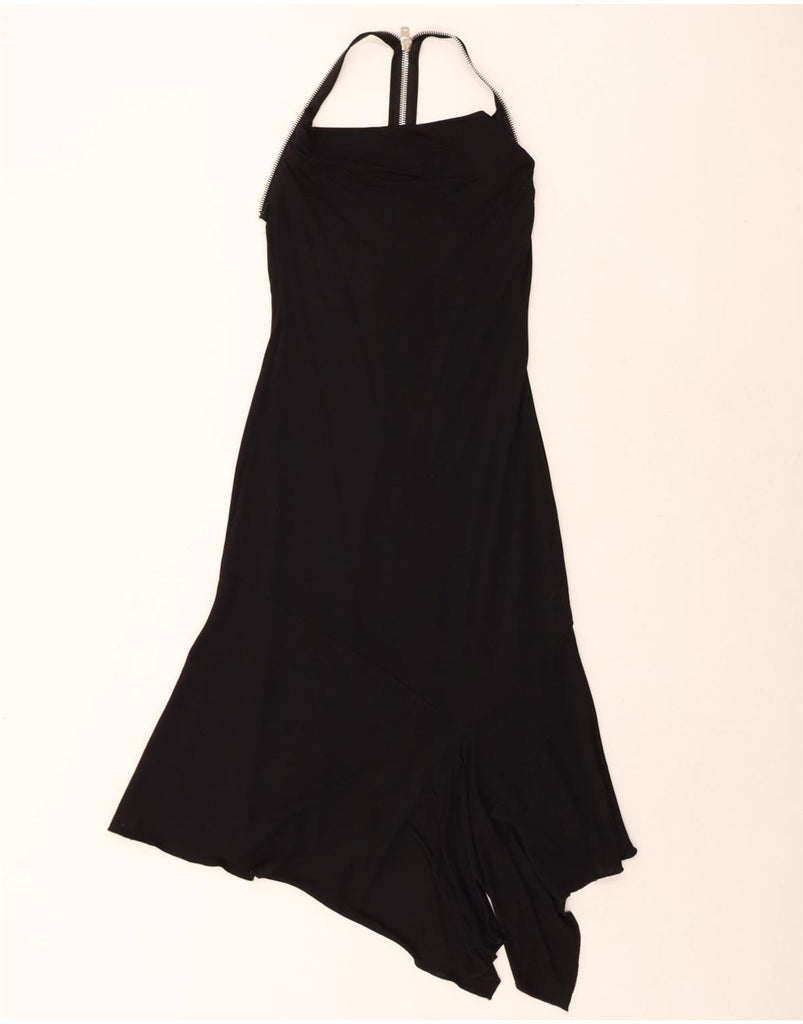 MORGAN Womens Asymmetric Halter Dress UK 8  Small Black Vintage Morgan and Second-Hand Morgan from Messina Hembry 