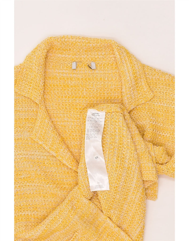 VINTAGE Womens Cardigan Sweater UK 16 Large Yellow Cotton | Vintage Vintage | Thrift | Second-Hand Vintage | Used Clothing | Messina Hembry 