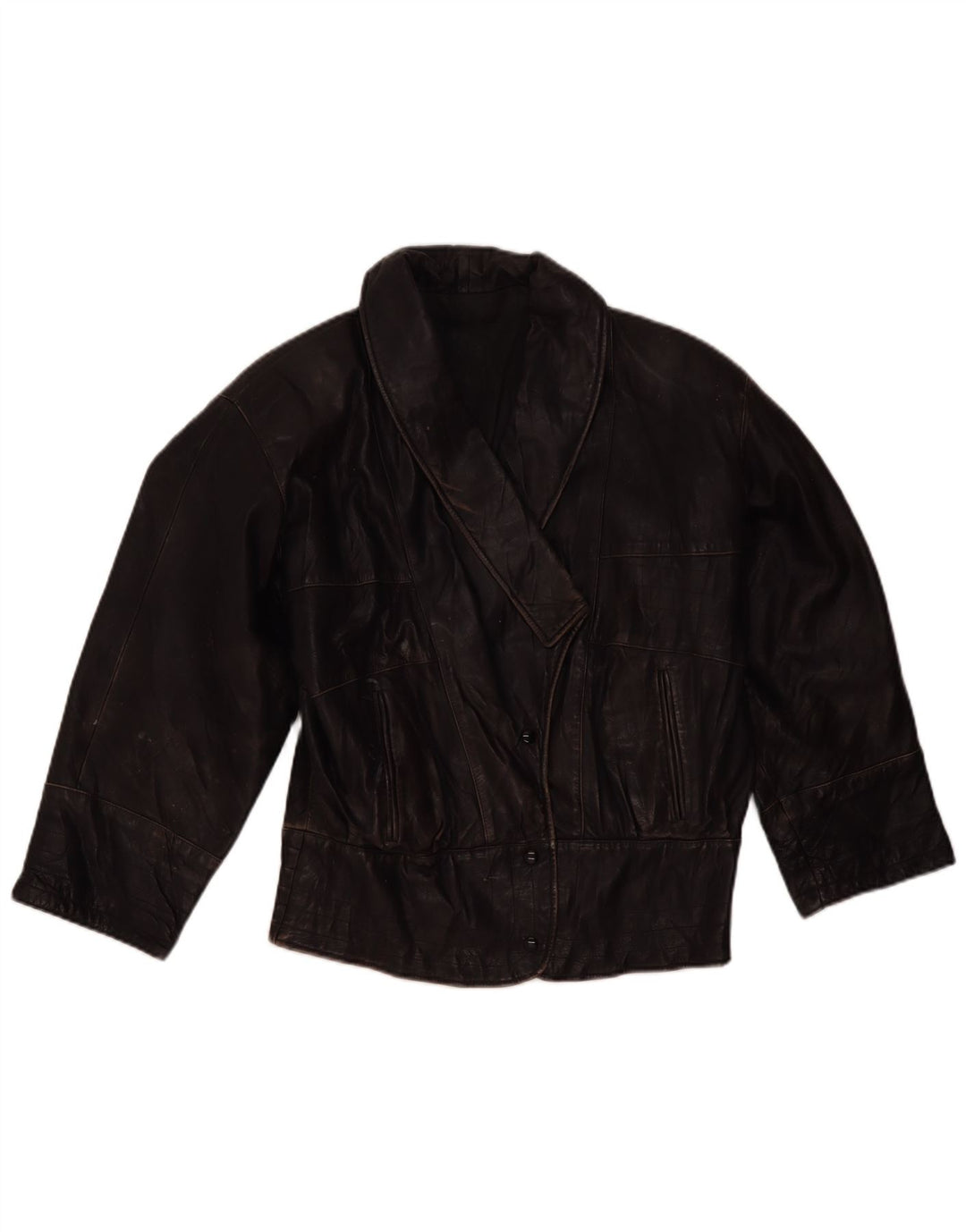 Vintage Womens Leather Jacket UK 16 Large Brown