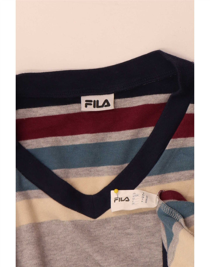 Fila Mens Top Long Sleeve XL Multicoloured Striped Cotton