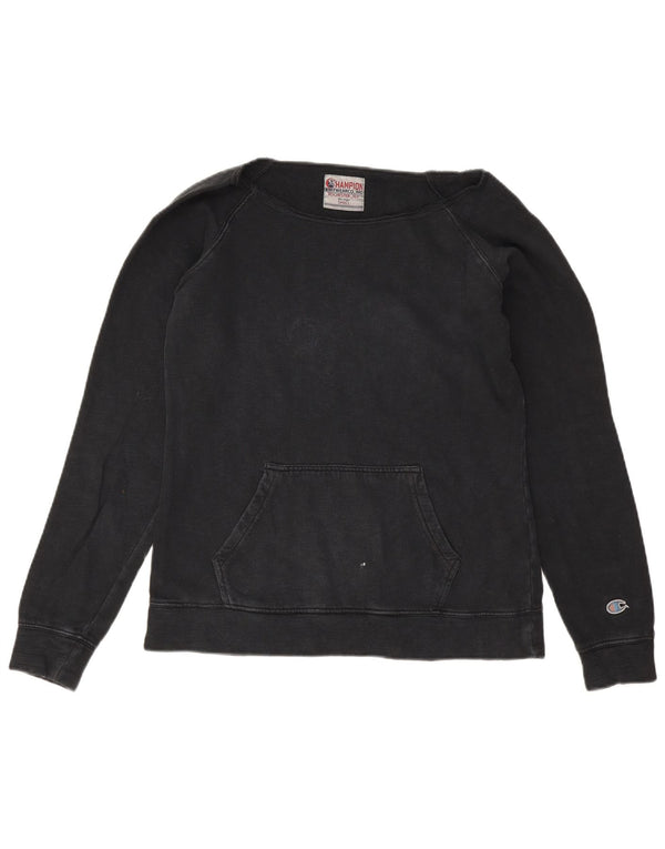 Champion Womens Heritage Oversized Sweatshirt Jumper UK 10 Small Black