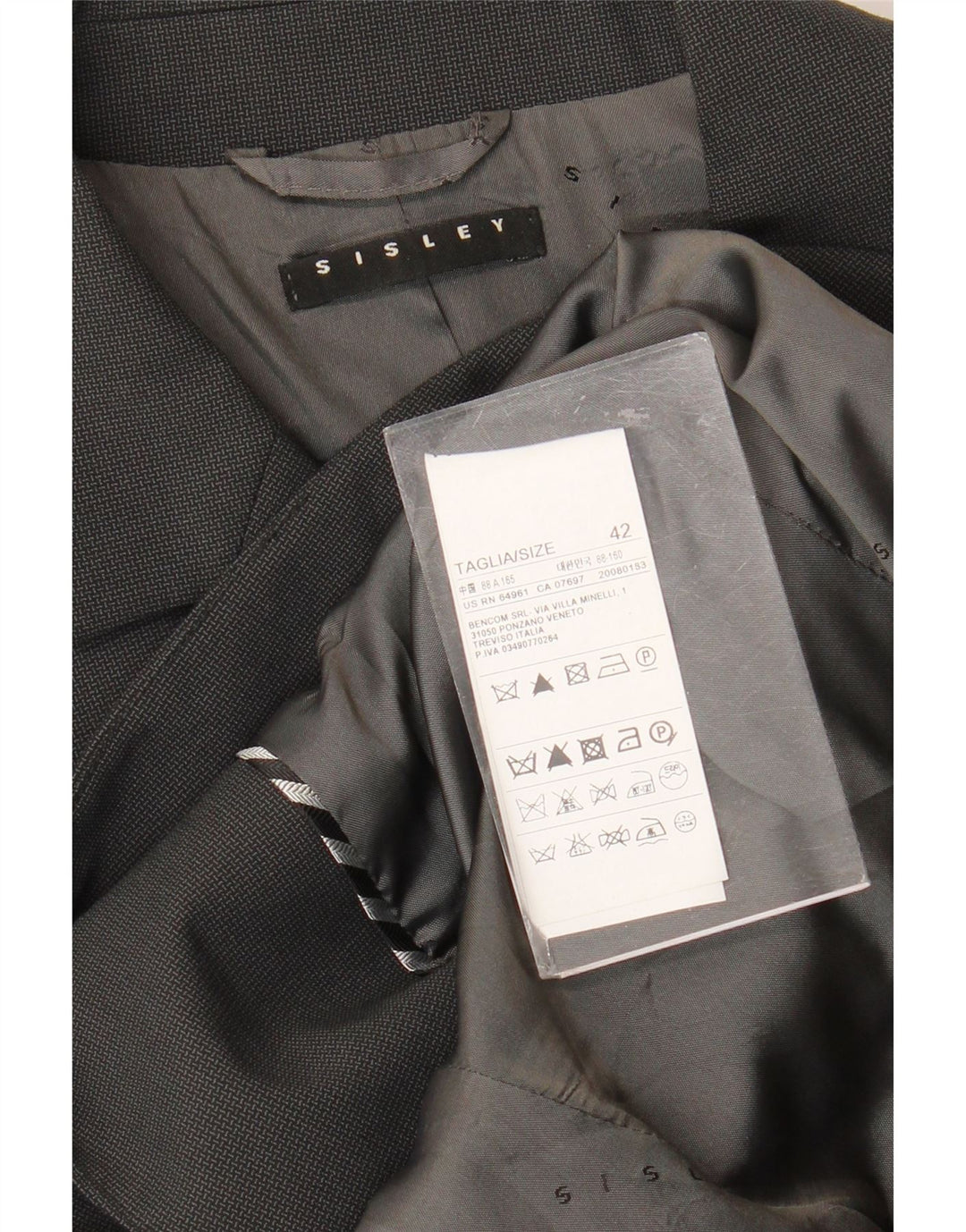 Sisley Womens 2 Button Blazer Jacket IT 42 Medium Grey Polyester