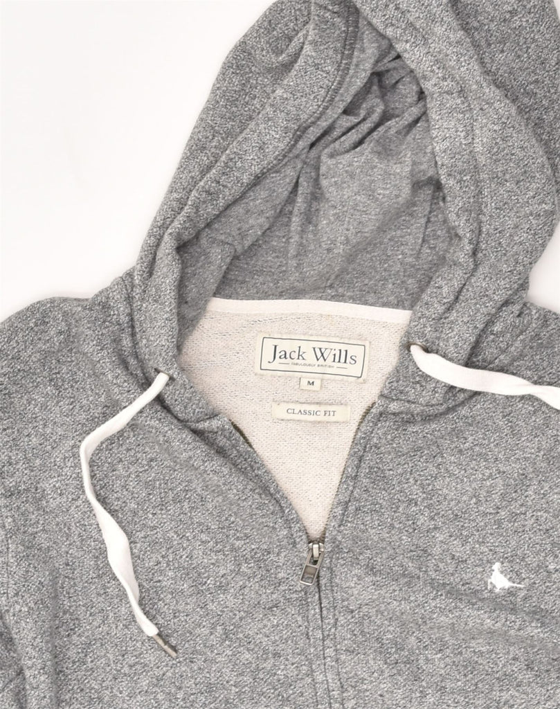 JACK WILLS Mens Classic Fit Zip Hoodie Sweater Medium Grey Cotton | Vintage Jack Wills | Thrift | Second-Hand Jack Wills | Used Clothing | Messina Hembry 