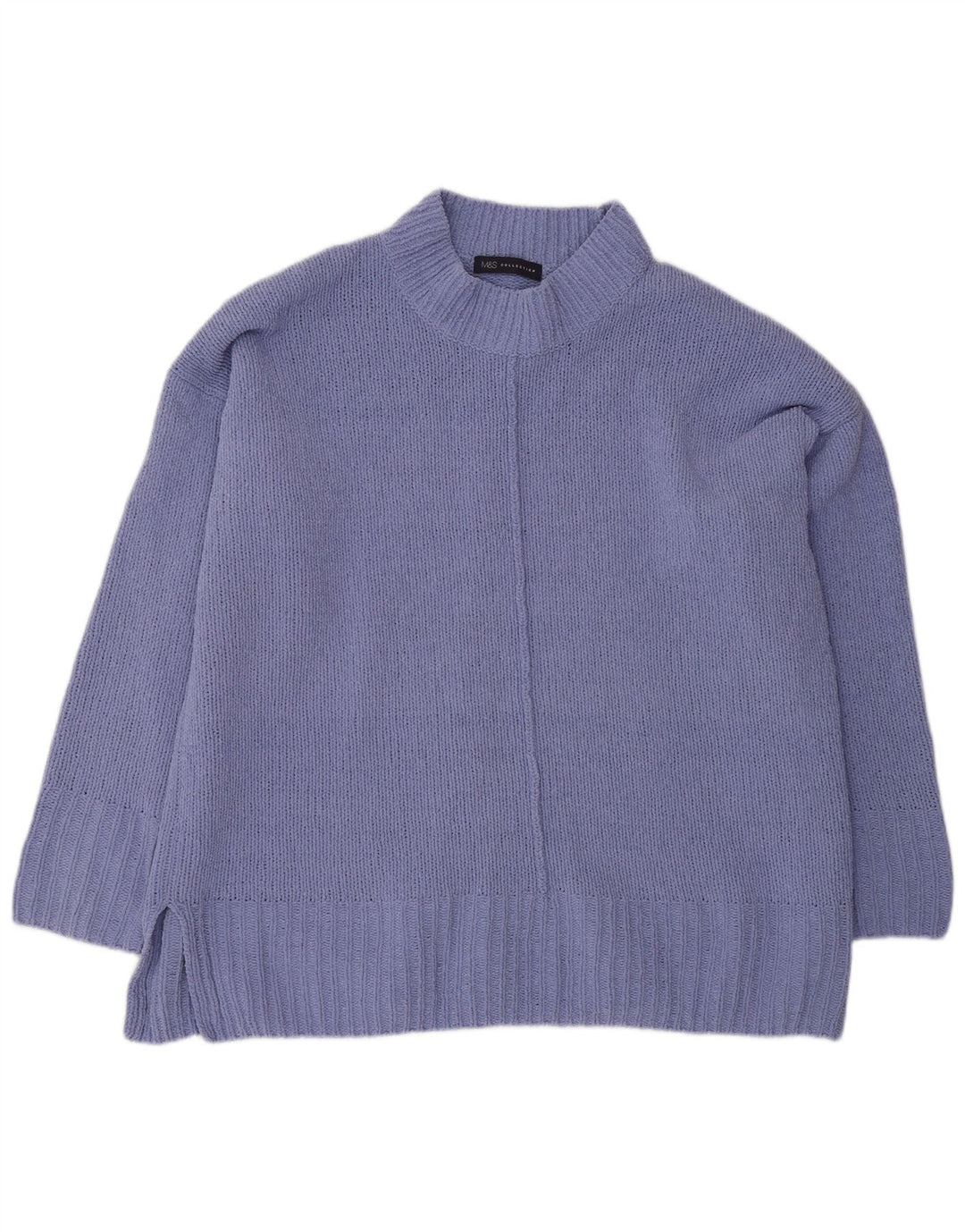 Marks & Spencer Womens Oversized Turtle Neck Jumper Sweater UK 18 XL Purple