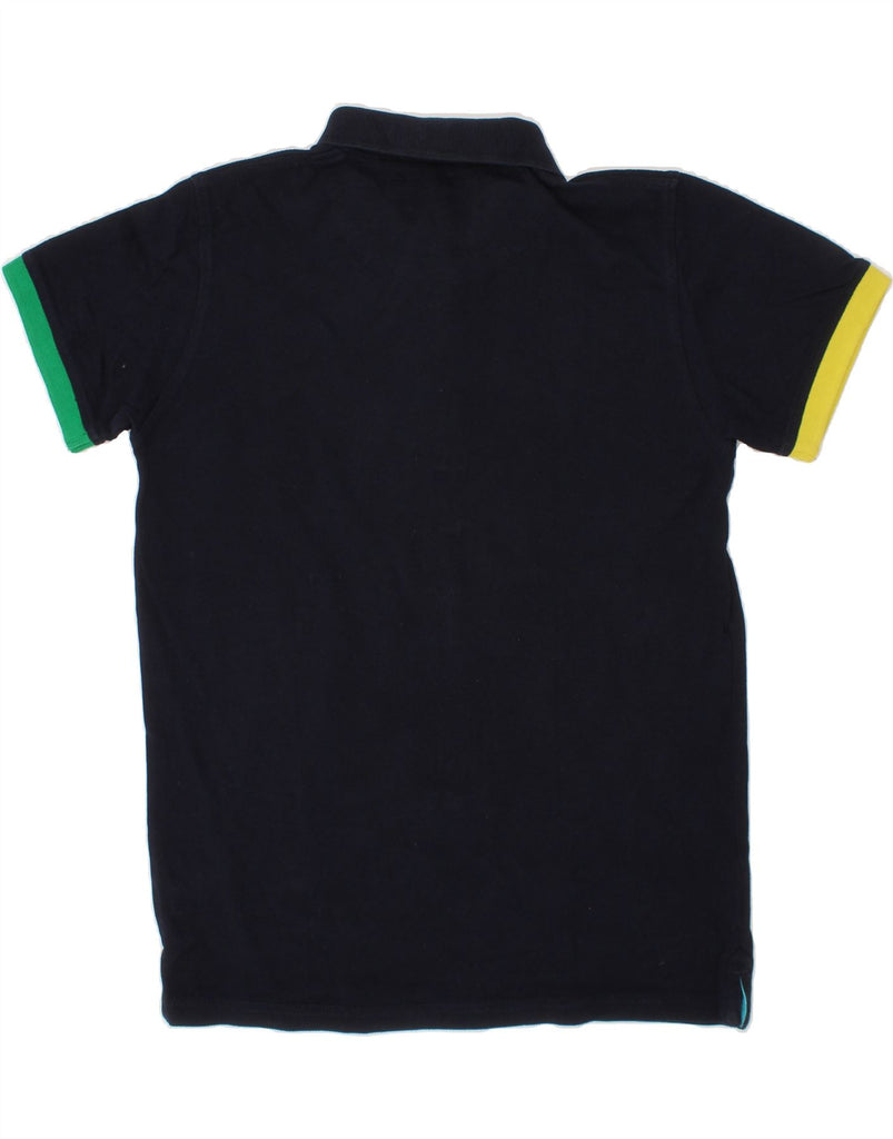 HARMONT & BLAINE Boys Polo Shirt 11-12 Years Navy Blue Animal Print Vintage Harmont & Blaine and Second-Hand Harmont & Blaine from Messina Hembry 