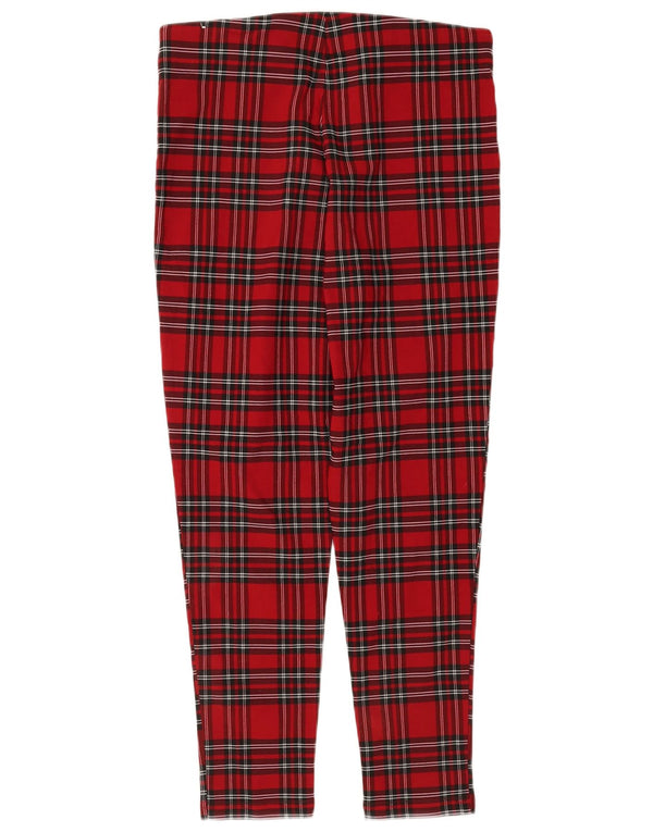 Zara Womens Skinny Cropped Trousers XL W32 L26 Red Plaid