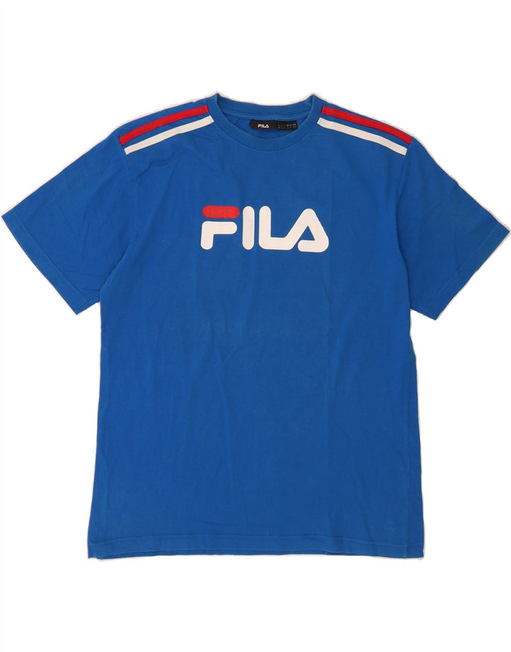 FILA Mens Graphic T-Shirt Top Large Blue Cotton Vintage Fila and Second-Hand Fila from Messina Hembry 