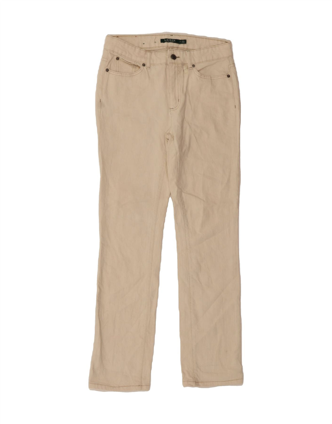 RALPH LAUREN Womens Slim Jeans US 6 Medium W32 L30 Off White Cotton Vintage Ralph Lauren and Second-Hand Ralph Lauren from Messina Hembry 
