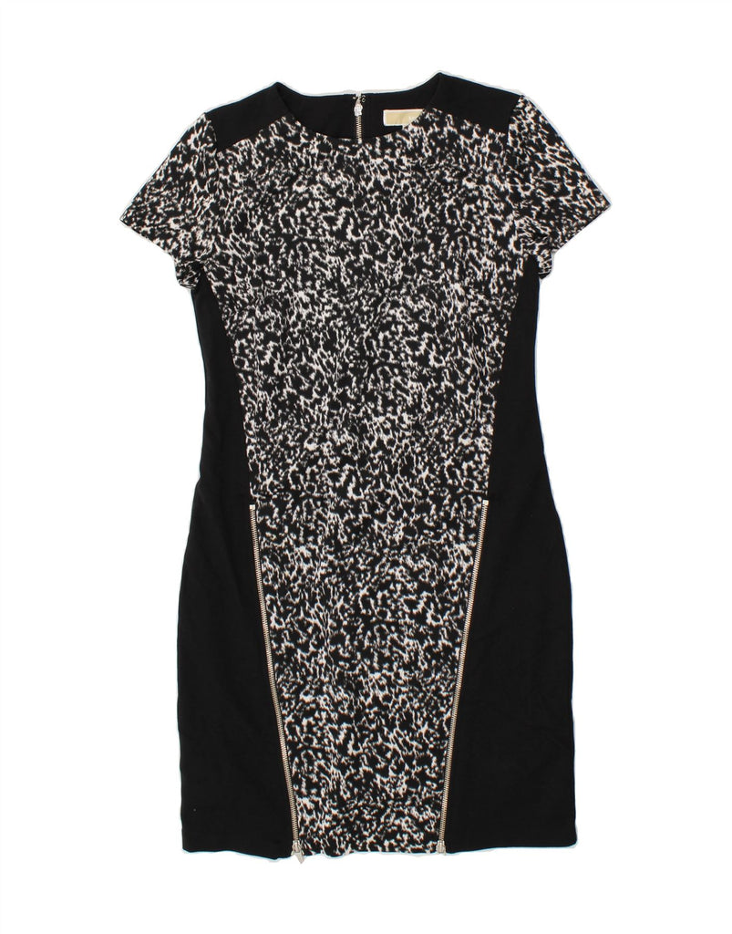 MICHAEL KORS Womens Sheath Dress US 6 Medium Black Animal Print Polyester Vintage Michael Kors and Second-Hand Michael Kors from Messina Hembry 