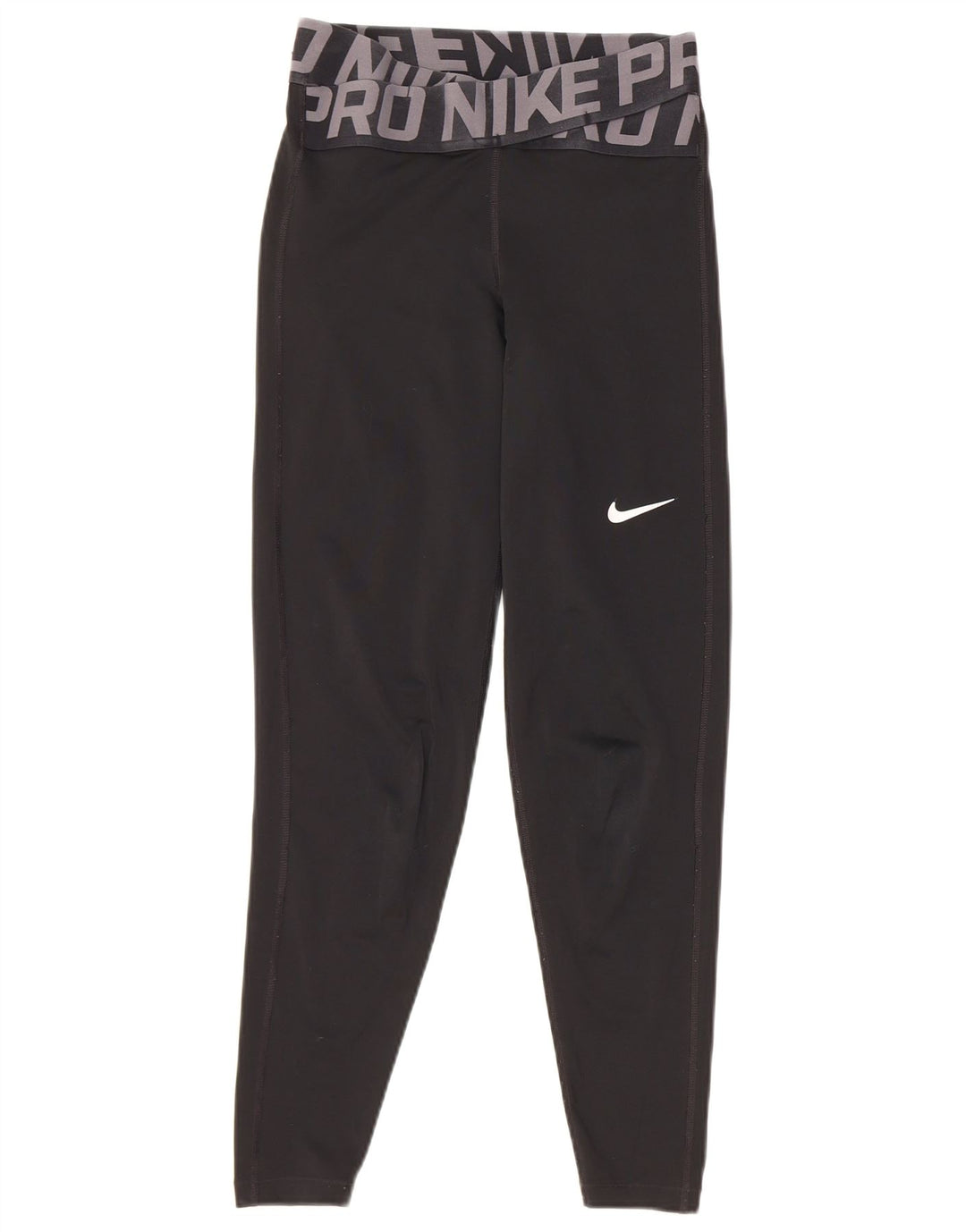 Nike Womens Dri Fit Graphic Leggings UK 4 XS Black Polyester