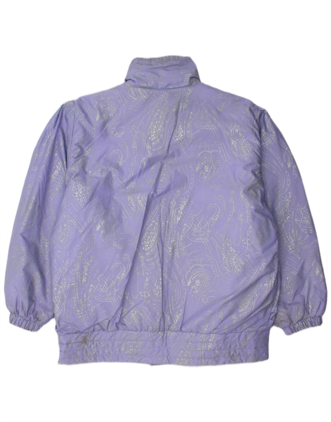 Brugi Womens Oversized Ski Jacket Size 48 Purple Paisley Polyamide