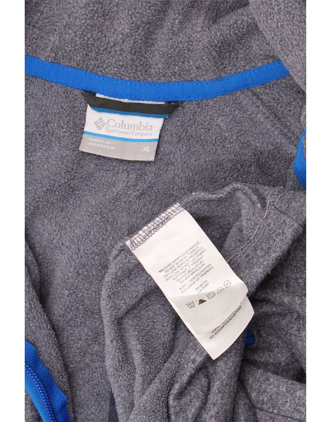 COLUMBIA Mens Zip Hoodie Sweater XL Navy Blue Flecked Polyester