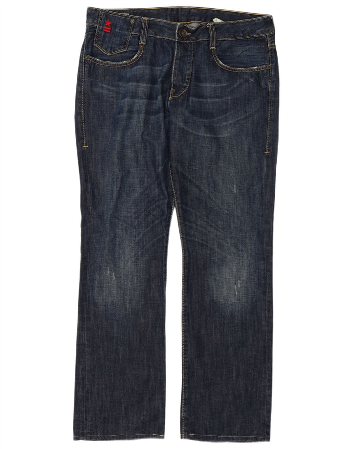 Uniform Mens Straight Jeans W34 L32 Blue Cotton