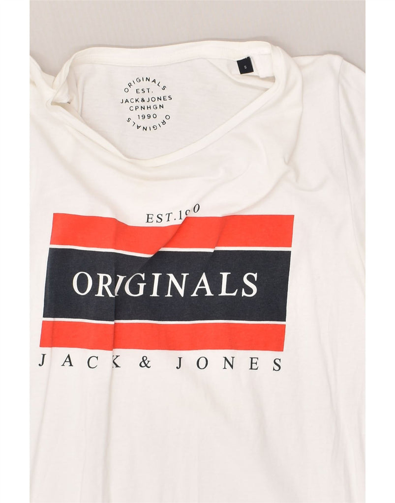 JACK & JONES Mens Graphic T-Shirt Top Small White Cotton | Vintage Jack & Jones | Thrift | Second-Hand Jack & Jones | Used Clothing | Messina Hembry 