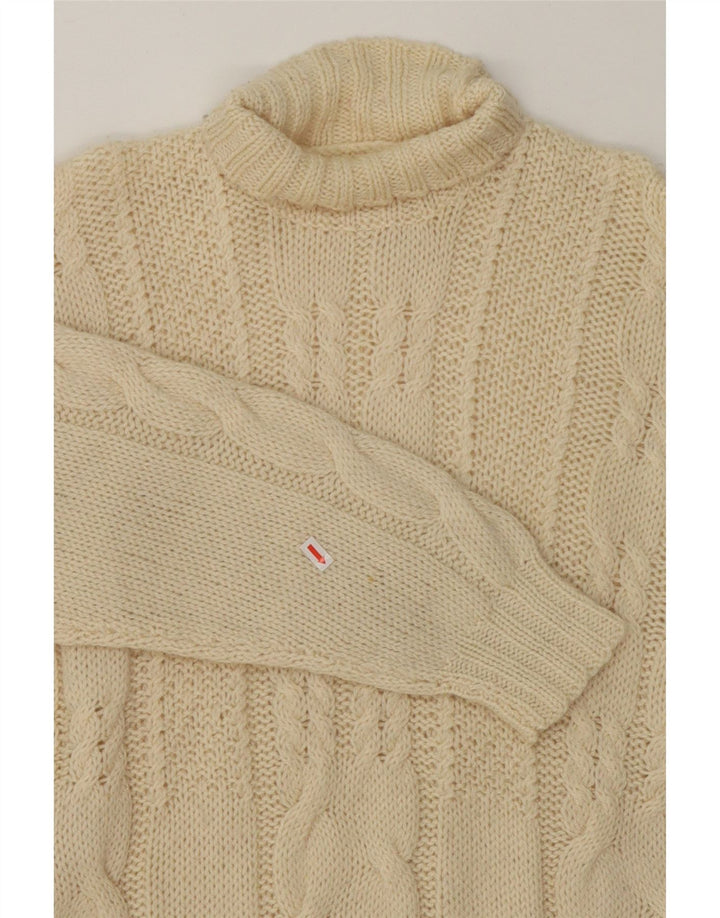 VINTAGE Womens Roll Neck Jumper Sweater UK 16 Large Off White Vintage Vintage and Second-Hand Vintage from Messina Hembry 