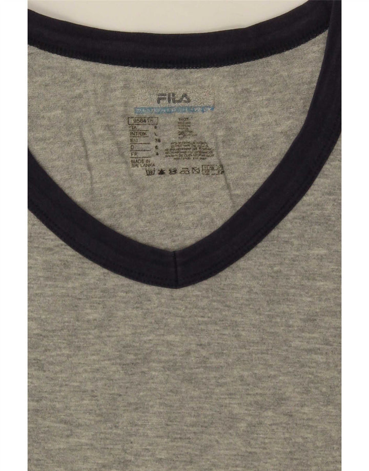 Fila Mens T-Shirt Top Large Grey Flecked Cotton