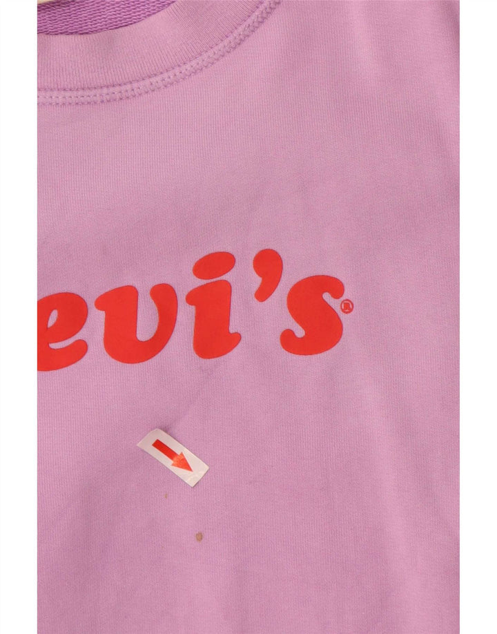 Levi's Womens Graphic Oversized Sweatshirt Jumper UK 10 Small Purple Cotton