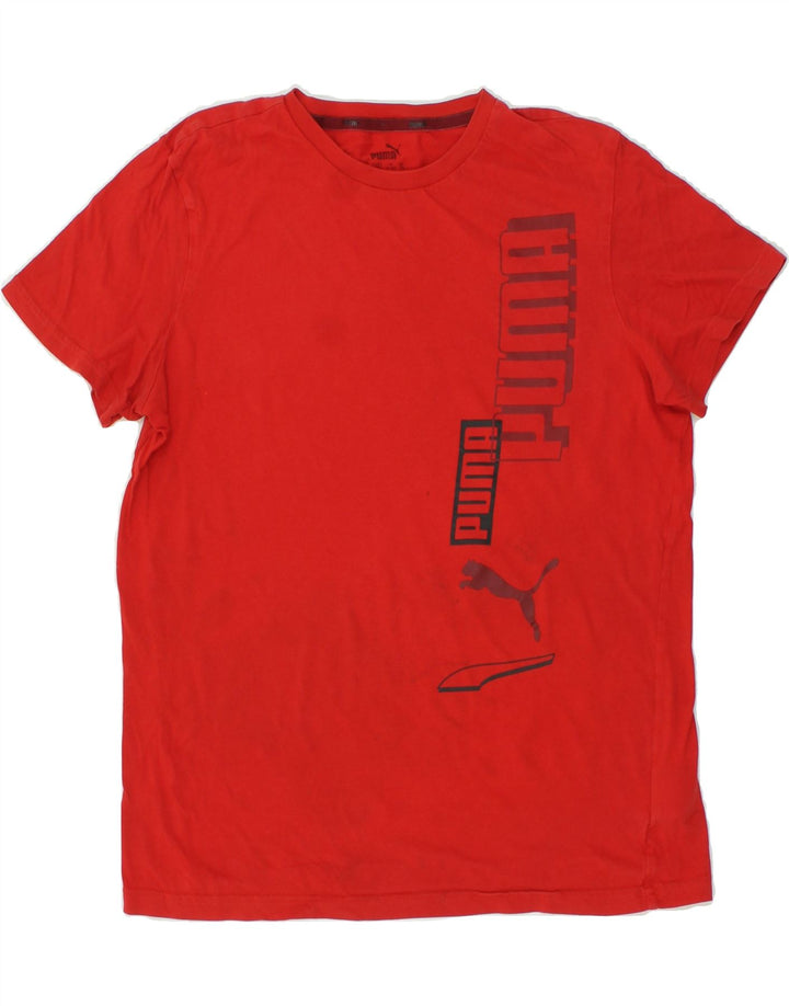 PUMA Boys Graphic T-Shirt Top 15-16 Years Red Cotton Vintage Puma and Second-Hand Puma from Messina Hembry 