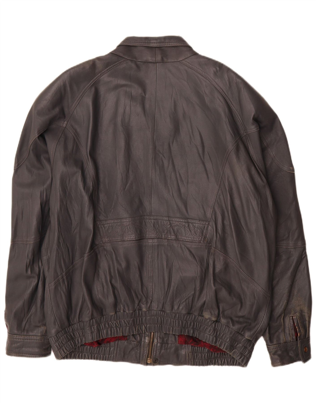 Vintage Mens Leather Jacket IT 60 4XL Grey