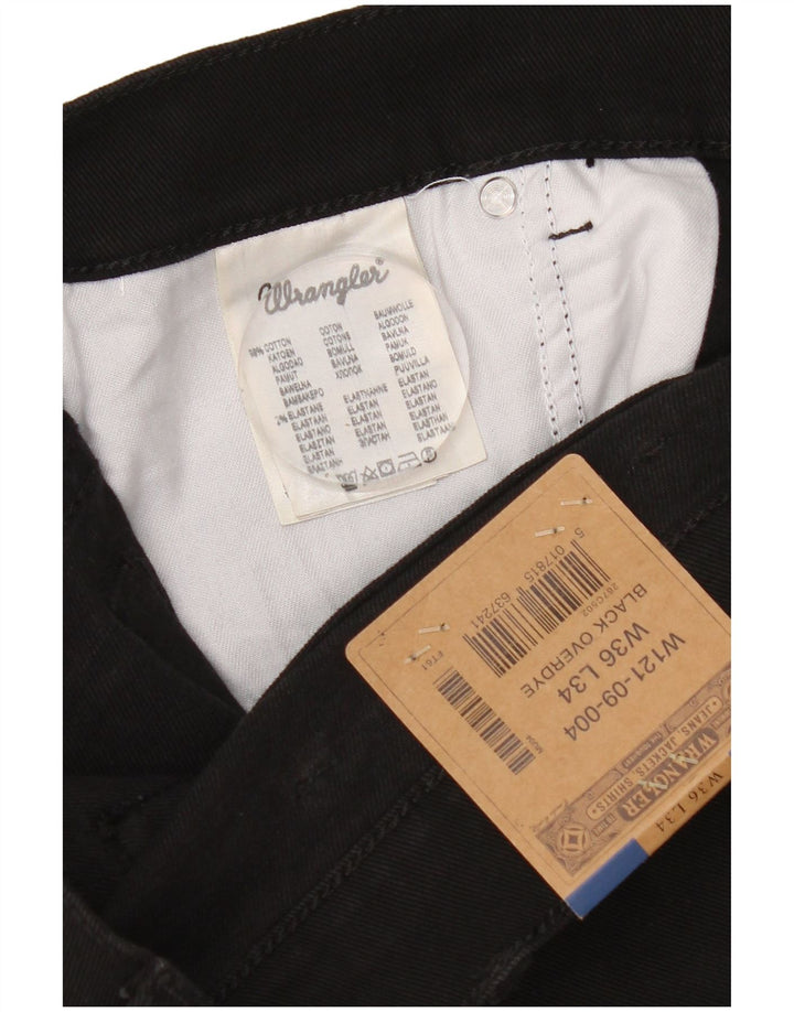 Wrangler Mens Straight Jeans W36 L34 Black Cotton
