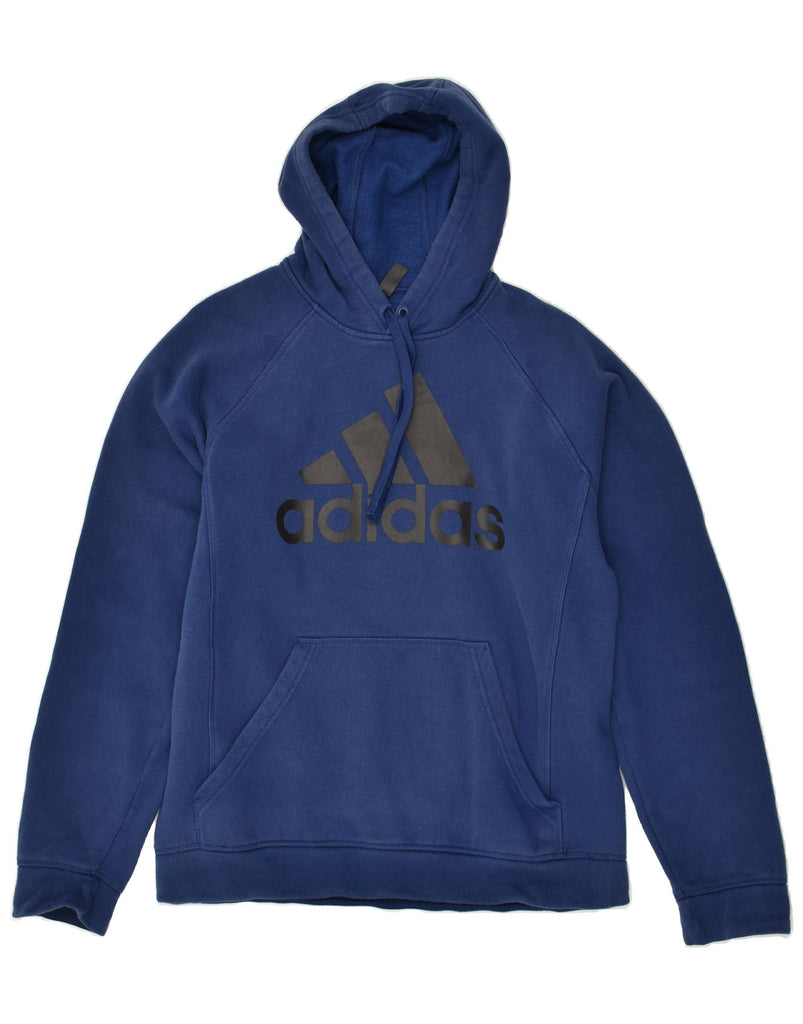 ADIDAS Mens Graphic Hoodie Jumper Medium Navy Blue Cotton | Vintage Adidas | Thrift | Second-Hand Adidas | Used Clothing | Messina Hembry 